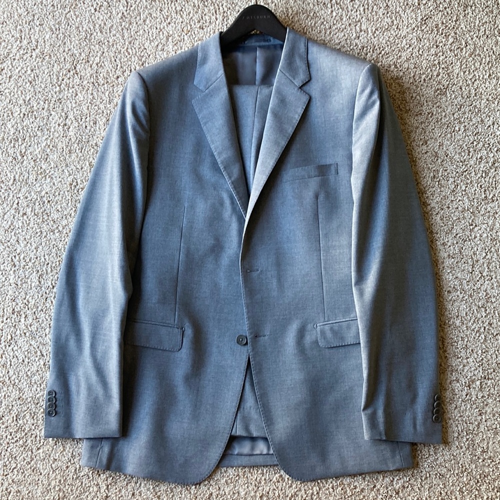 Theory Men's Light Gray Single-Breasted Suit Jacket